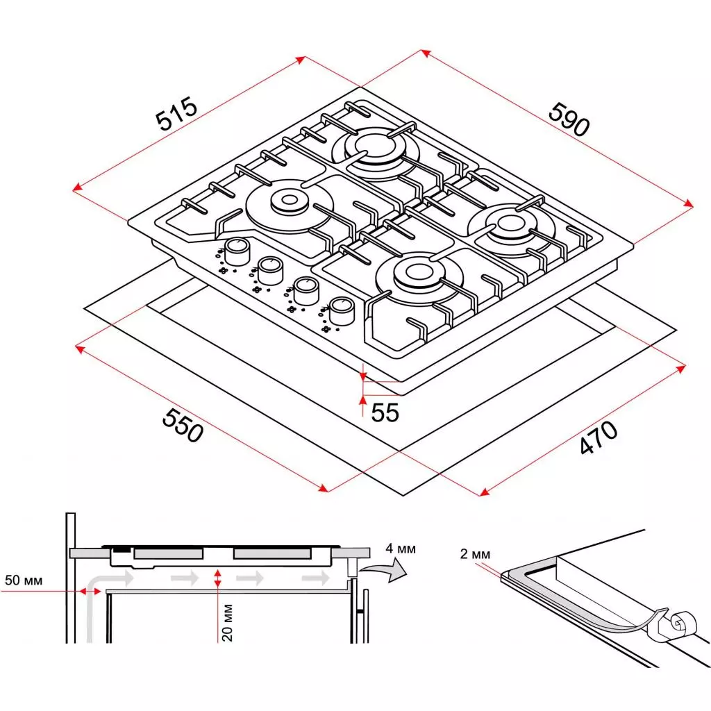 Варочная поверхность Perfelli HGG 61022 BL - 5 Варочная поверхность Perfelli HGG 61022 BL - 5