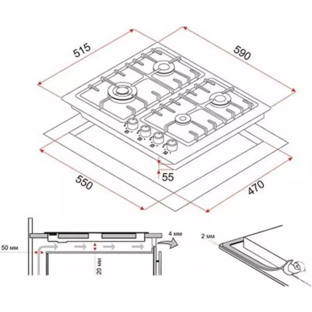 Варочная поверхность Perfelli HGM 61223 I - 3 Варочная поверхность Perfelli HGM 61223 I - 3