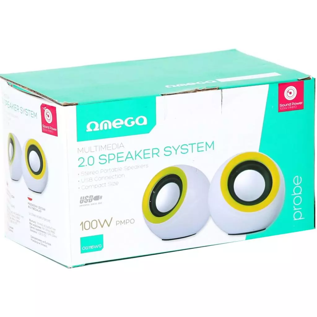 Акустическая система Omega OG-116B white green 2x3W RMS USB (OG116BWG/OG116WG) - 1 Акустическая система Omega OG-116B white green 2x3W RMS USB (OG116BWG/OG116WG) - 1