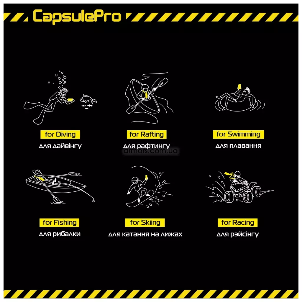 Чехол для моб. телефона Armorstandart CapsulePro Waterproof Floating Case Black (ARM59232) - 1 Чехол для моб. телефона Armorstandart CapsulePro Waterproof Floating Case Black (ARM59232) - 1