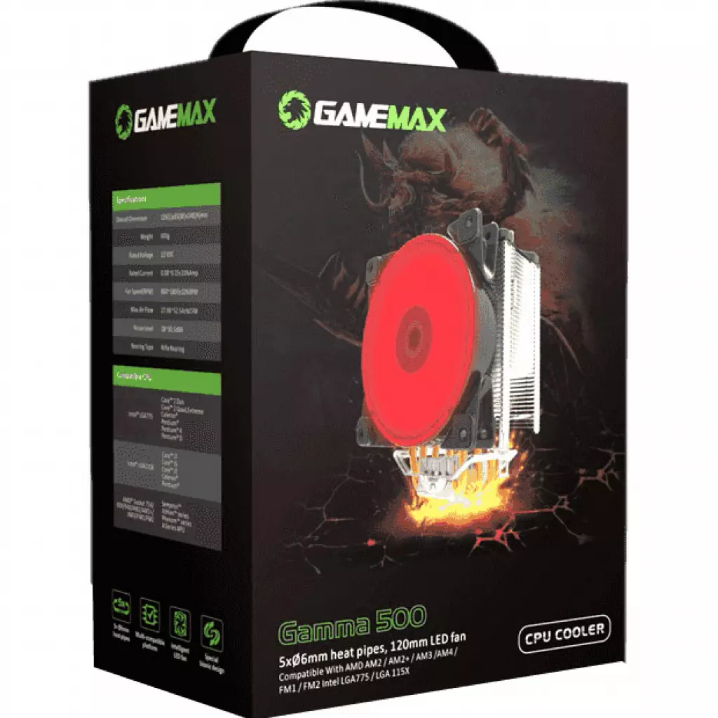 Кулер для процессора Gamemax Gamma 500-Red - 5 Кулер для процессора Gamemax Gamma 500-Red - 5