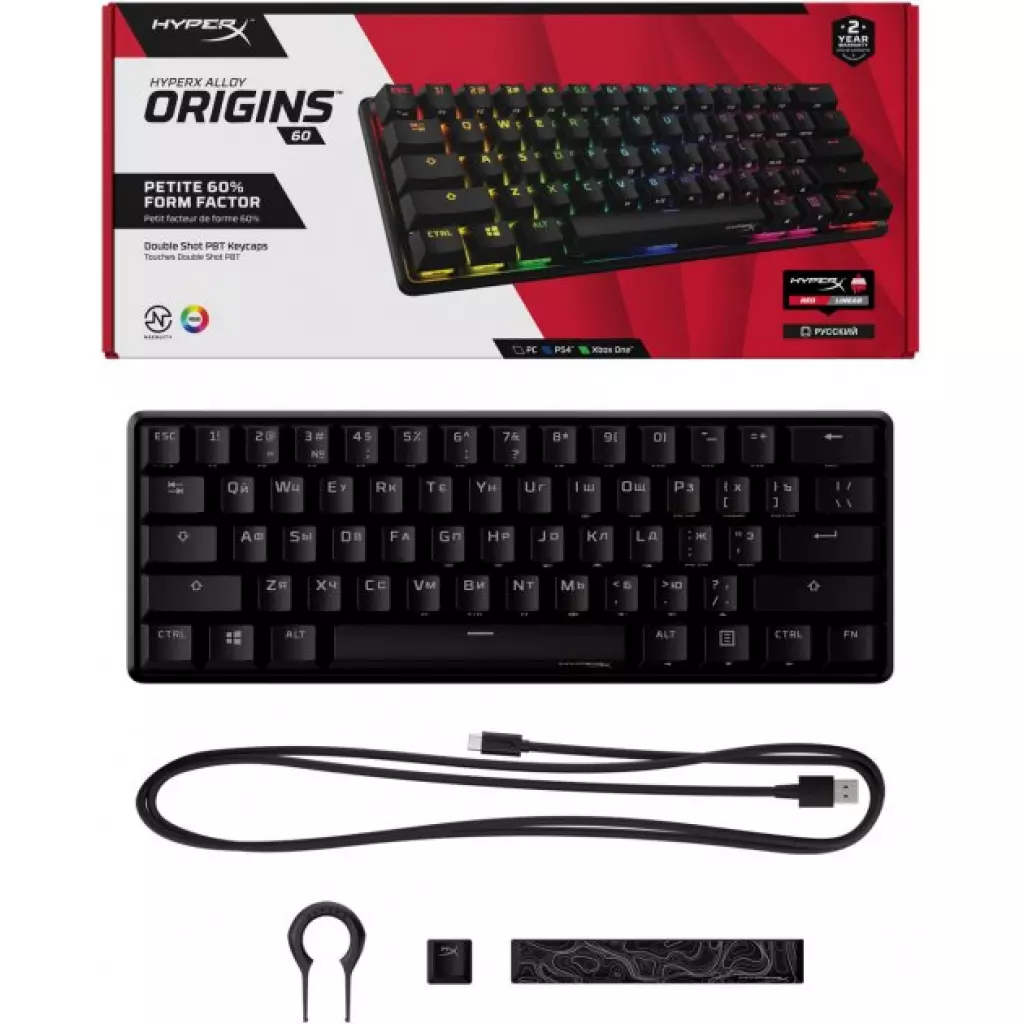 Клавиатура HyperX Alloy Origins 60 (HKBO1S-RB-RU/G) - 8 Клавиатура HyperX Alloy Origins 60 (HKBO1S-RB-RU/G) - 8