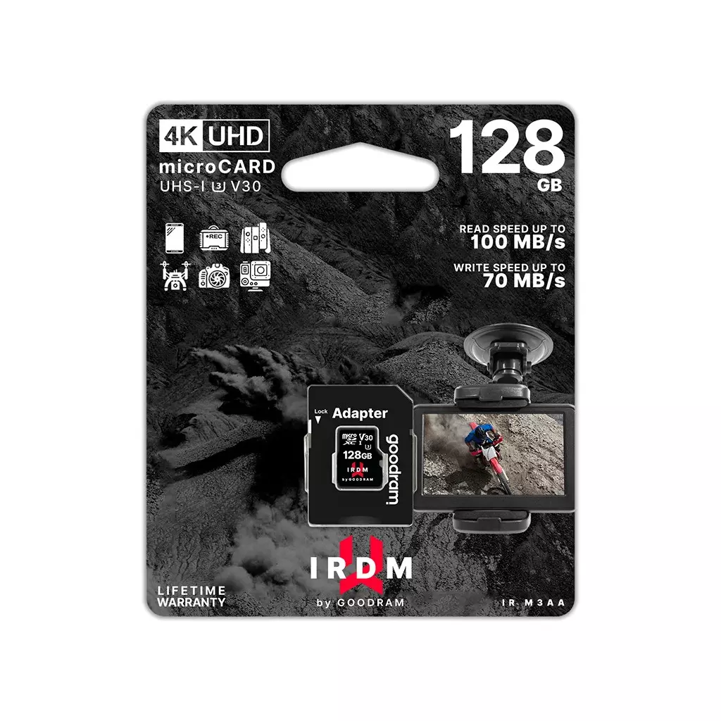 Карта памяти Goodram 128GB microSDXC class 10 UHS-I/U3 IRDM (IR-M3AA-1280R12) - 2 Карта памяти Goodram 128GB microSDXC class 10 UHS-I/U3 IRDM (IR-M3AA-1280R12) - 2