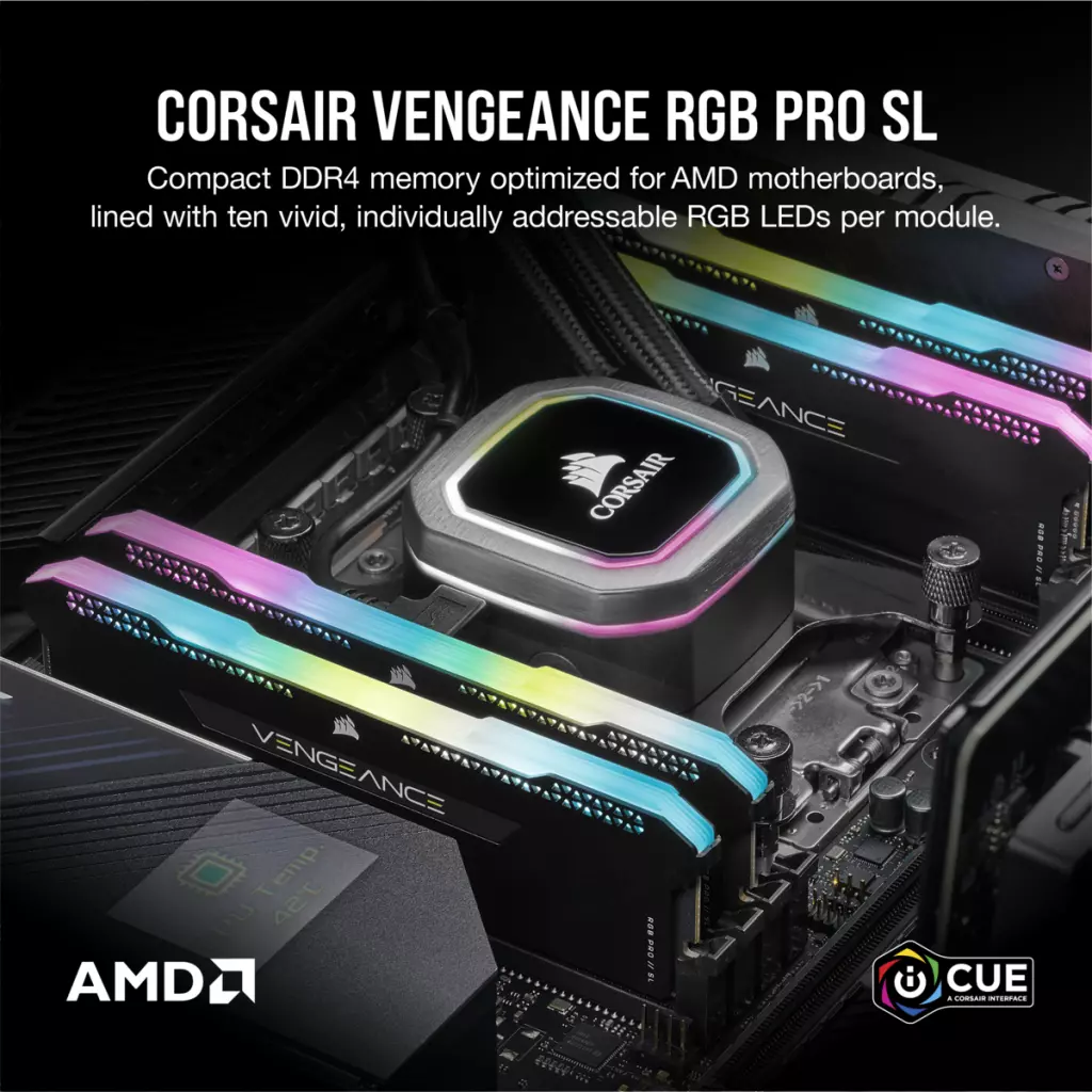 Модуль памяти для компьютера DDR4 16GB (2x8GGB) 3600 MHz Vengeance RGB Pro SL Black Corsair (CMH16GX4M2D3600C18) - 4 Модуль памяти для компьютера DDR4 16GB (2x8GGB) 3600 MHz Vengeance RGB Pro SL Black Corsair (CMH16GX4M2D3600C18) - 4