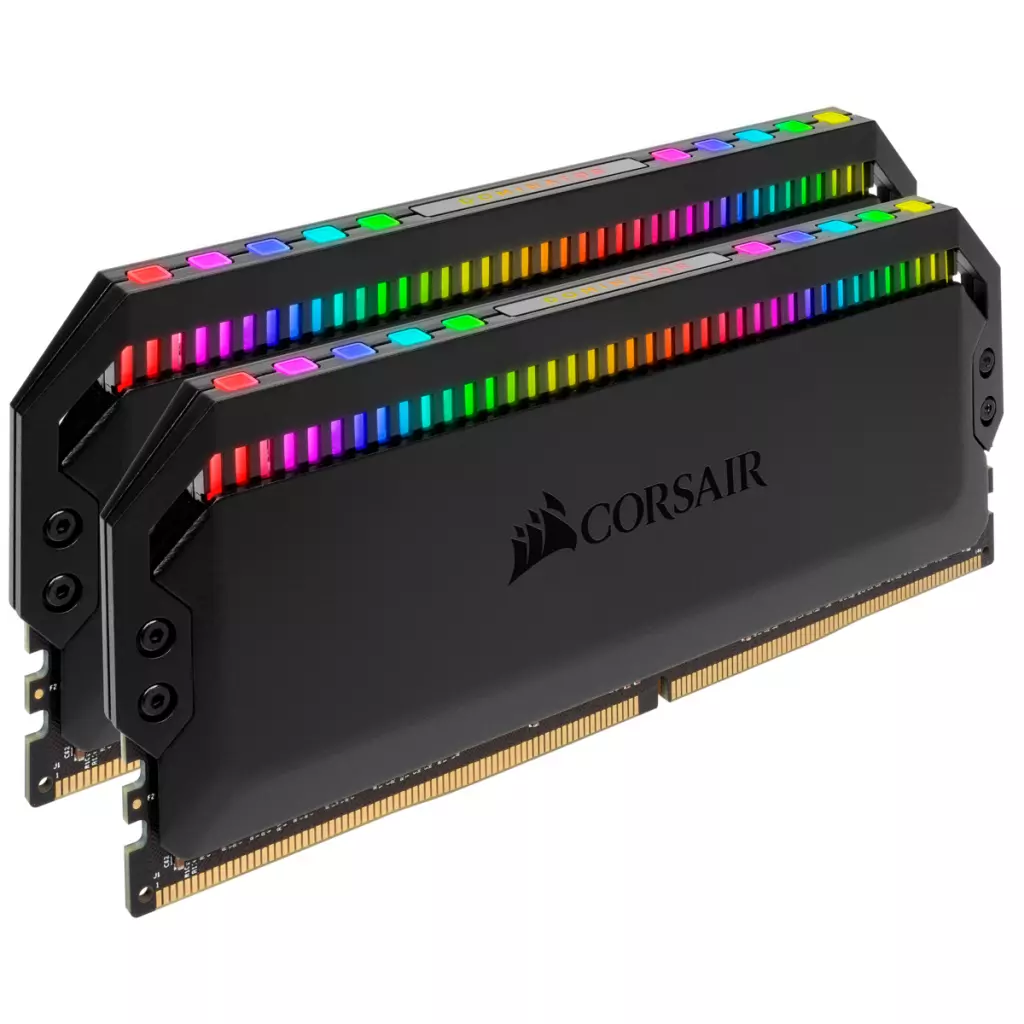 Модуль памяти для компьютера DDR4 16GB (2x8GB) 3200 MHz Dominator Platinum RGB Black Corsair (CMT16GX4M2E3200C16) - 2