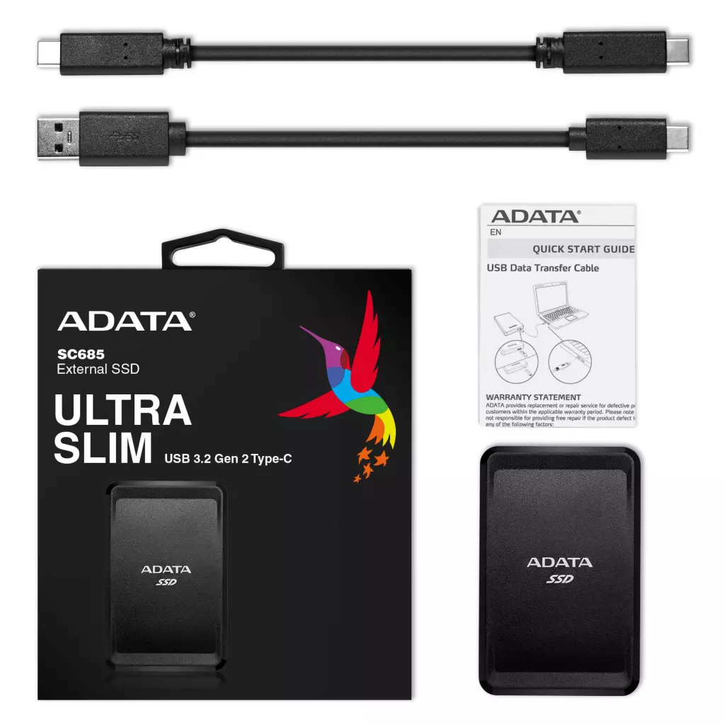 Накопитель SSD USB 3.2 500GB ADATA (ASC685-500GU32G2-CBK) - 6 Накопитель SSD USB 3.2 500GB ADATA (ASC685-500GU32G2-CBK) - 6