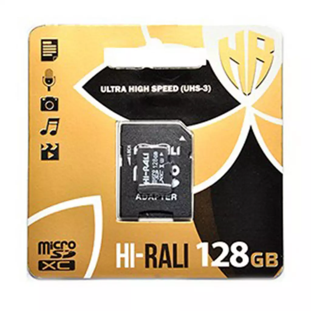 Карта памяти Hi-Rali 128GB microSDXC class 10 UHS-I U3 (HI-128GBSD10U3-01) - 1 Карта памяти Hi-Rali 128GB microSDXC class 10 UHS-I U3 (HI-128GBSD10U3-01) - 1