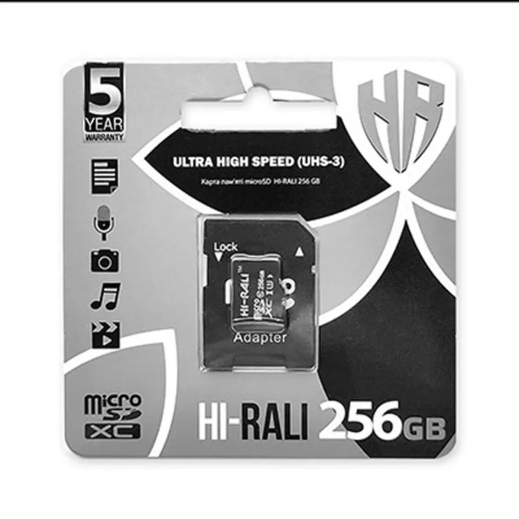 Карта памяти Hi-Rali 256GB microSDXC class 10 UHS-I U3 (HI-256GBSD10U3-01) - 1 Карта памяти Hi-Rali 256GB microSDXC class 10 UHS-I U3 (HI-256GBSD10U3-01) - 1