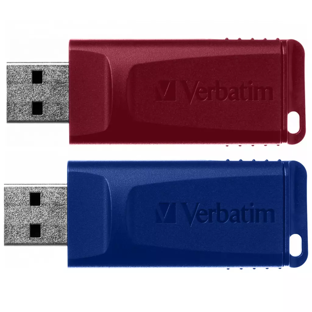 USB флеш накопитель Verbatim 2x32GB Store'n'Go Slider Red/Blue USB 2.0 (49327) - 2 USB флеш накопитель Verbatim 2x32GB Store'n'Go Slider Red/Blue USB 2.0 (49327) - 2