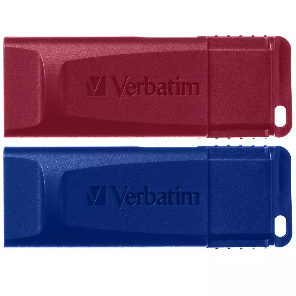 USB флеш накопитель Verbatim 2x32GB Store'n'Go Slider Red/Blue USB 2.0 (49327)
