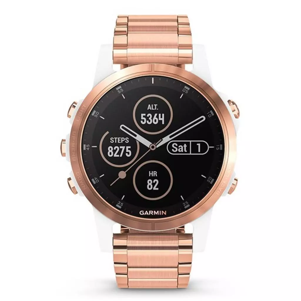 Смарт-часы Garmin fenix 5S Plus, Sapphire, White with Rose Gold-tone Metal Ban (010-01987-11) - 1 Смарт-часы Garmin fenix 5S Plus, Sapphire, White with Rose Gold-tone Metal Ban (010-01987-11) - 1