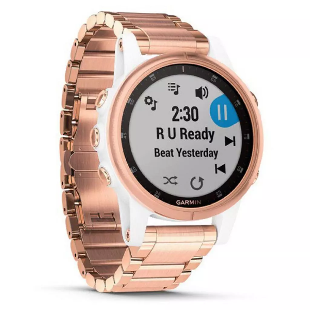 Смарт-часы Garmin fenix 5S Plus, Sapphire, White with Rose Gold-tone Metal Ban (010-01987-11) - 2 Смарт-часы Garmin fenix 5S Plus, Sapphire, White with Rose Gold-tone Metal Ban (010-01987-11) - 2