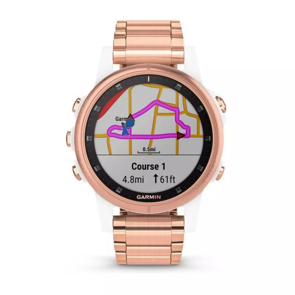 Смарт-часы Garmin fenix 5S Plus, Sapphire, White with Rose Gold-tone Metal Ban (010-01987-11) - 6 Смарт-часы Garmin fenix 5S Plus, Sapphire, White with Rose Gold-tone Metal Ban (010-01987-11) - 6