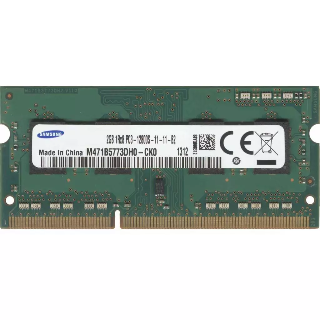Модуль памяти для ноутбука SoDIMM DDR3 2GB 1600 MHz Samsung (M471B5773DH0-CK0)