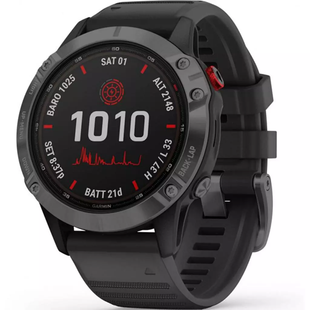 Смарт-часы Garmin fenix 6 Pro Solar, Slate Gray with Black Band (010-02410-15)