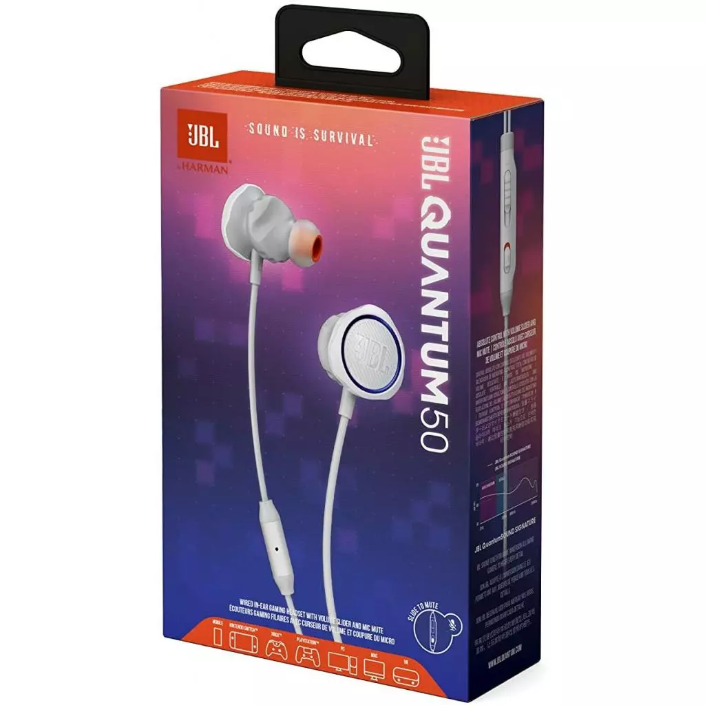 Наушники JBL Quantum 50 White (JBLQUANTUM50WHT) - 7 Наушники JBL Quantum 50 White (JBLQUANTUM50WHT) - 7