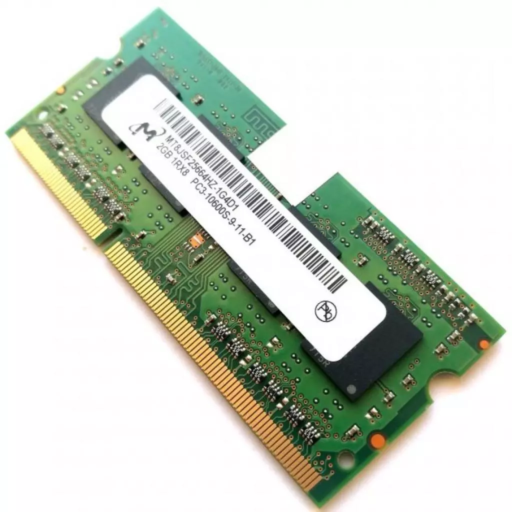 Модуль памяти для ноутбука SoDIMM DDR3 2GB 1333 MHz Micron (MT8JSF25664HZ-1G4D1) - 2 Модуль памяти для ноутбука SoDIMM DDR3 2GB 1333 MHz Micron (MT8JSF25664HZ-1G4D1) - 2
