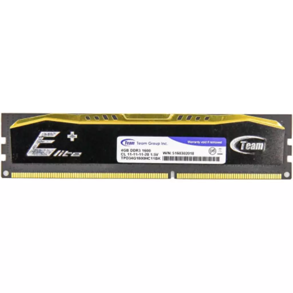 Модуль памяти для компьютера DDR3 4GB 1600 MHz Elite Plus Black Team (TPD34G1600HC11BK OEM)