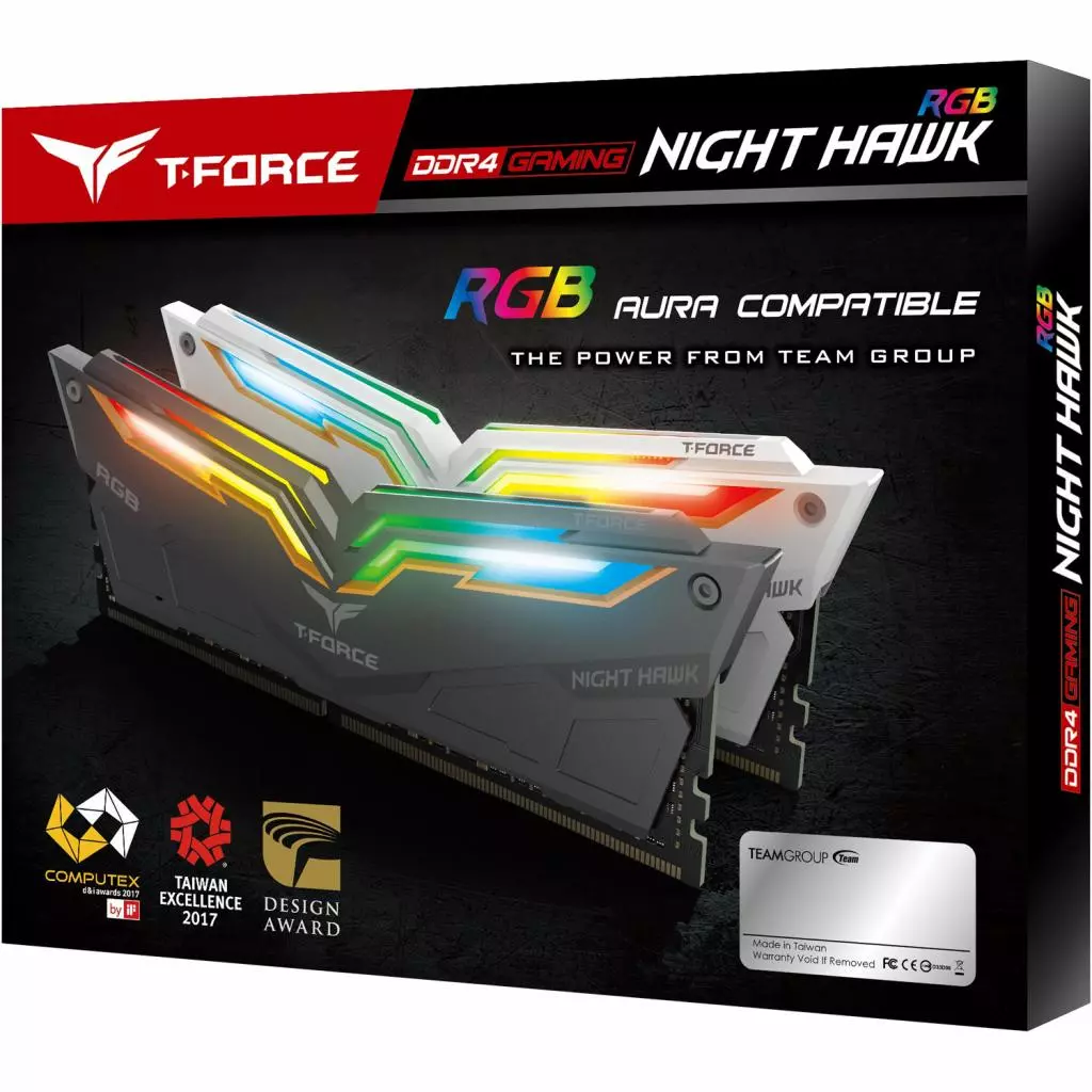 Модуль памяти для компьютера DDR4 16GB (2x8GB) 4000 MHz T-Force Night Hawk White RGB Team (TF2D416G4000HC18EDC01) - 2 Модуль памяти для компьютера DDR4 16GB (2x8GB) 4000 MHz T-Force Night Hawk White RGB Team (TF2D416G4000HC18EDC01) - 2