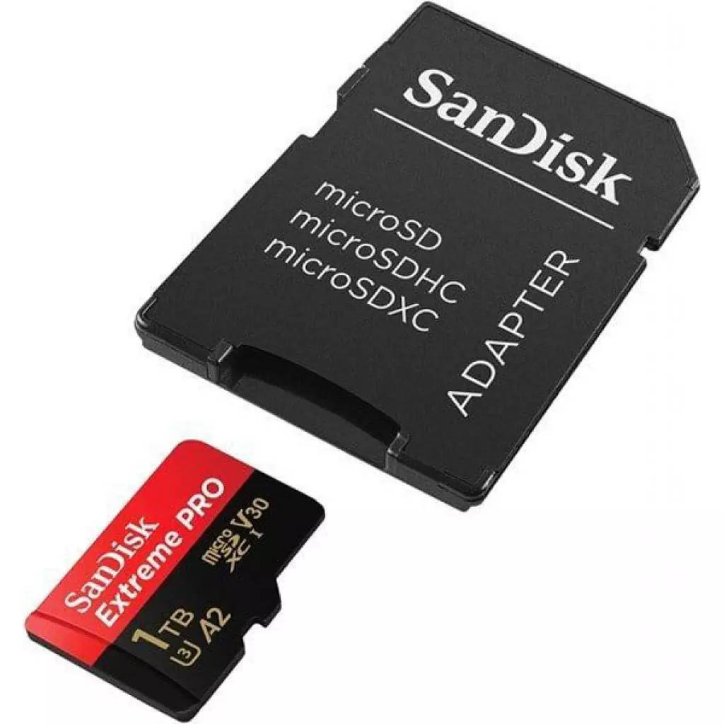 Карта памяти SanDisk 1TB microSDXC class 10 A2 V30 UHS-I U3 Extreme PRO (SDSQXCZ-1T00-GN6MA) - 1 Карта памяти SanDisk 1TB microSDXC class 10 A2 V30 UHS-I U3 Extreme PRO (SDSQXCZ-1T00-GN6MA) - 1