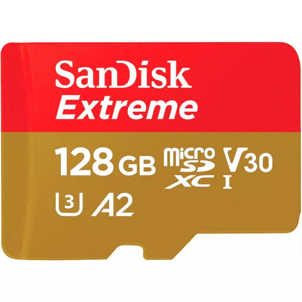 Карта памяти SanDisk 128GB microSD class 10 UHS-I U3 V30 A2 Extreme (SDSQXA1-128G-GN6MN)