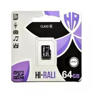 Карта памяти Hi-Rali 64GB microSDXC class 10 (HI-64GBSDCXCL10-00)