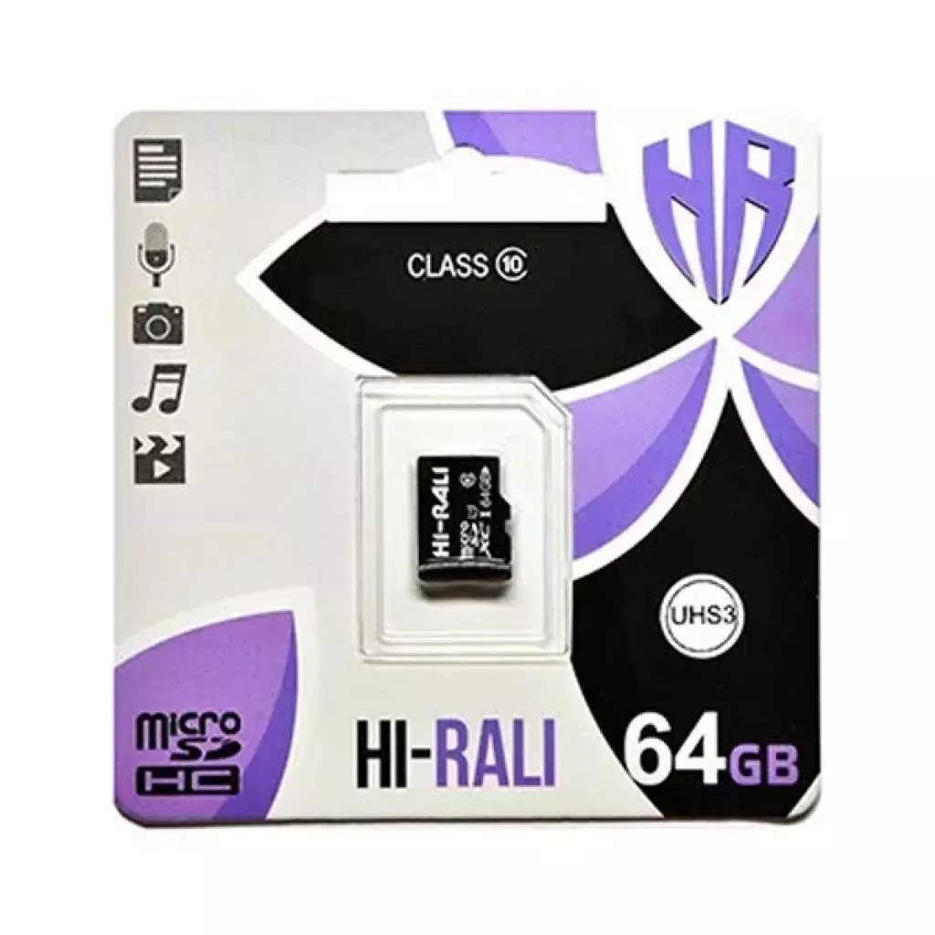 Карта памяти Hi-Rali 64GB microSDXC class 10 (HI-64GBSDCXCL10-01)