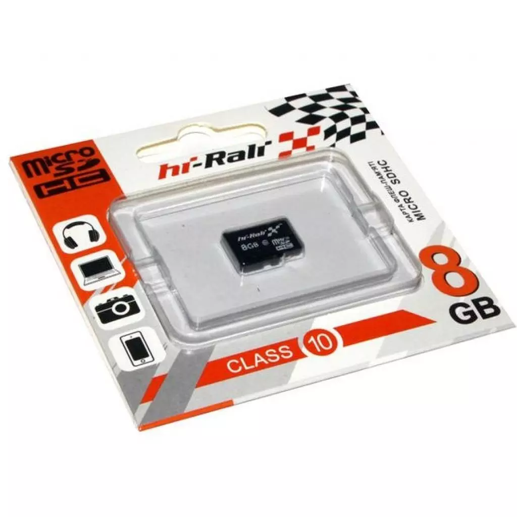 Карта памяти Hi-Rali 8GB microSD class10 (HI-8GBSDCL10-00)