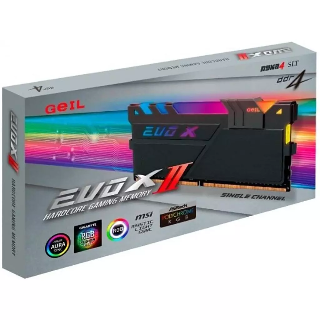 Модуль памяти для компьютера DDR4 8GB 3000 MHz Evo X II Black RGB LED Geil (GEXSB48GB3000C16ASC) - 2