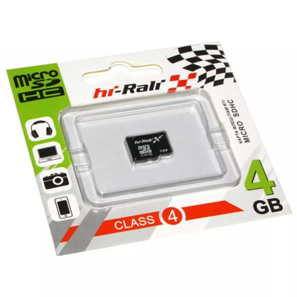 Карта памяти Hi-Rali 4GB microSDHC class 4 (HI-4GBSDCL4-00)
