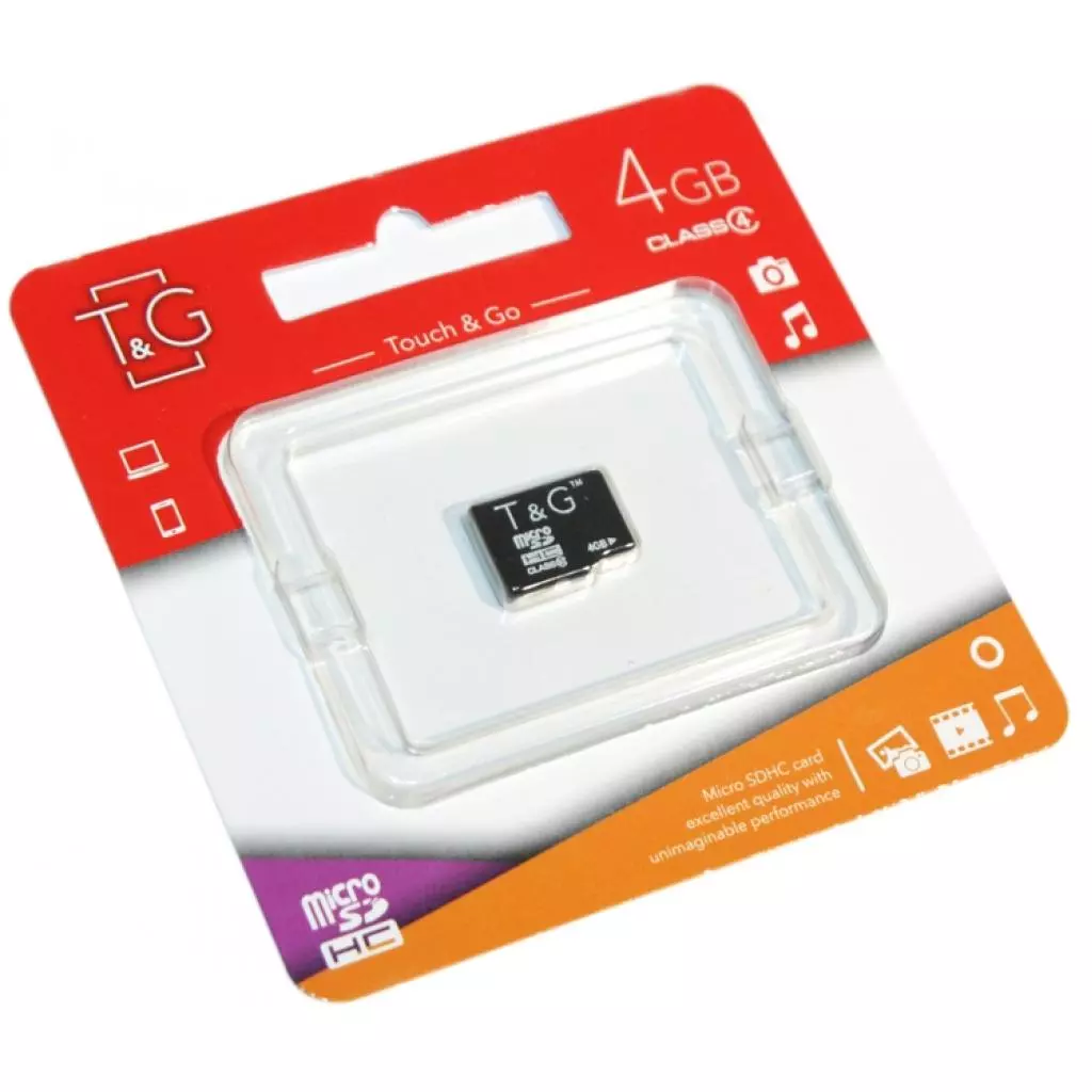 Карта памяти T&G 4GB microSDHC class 4 (TG-4GBSDCL4-00)