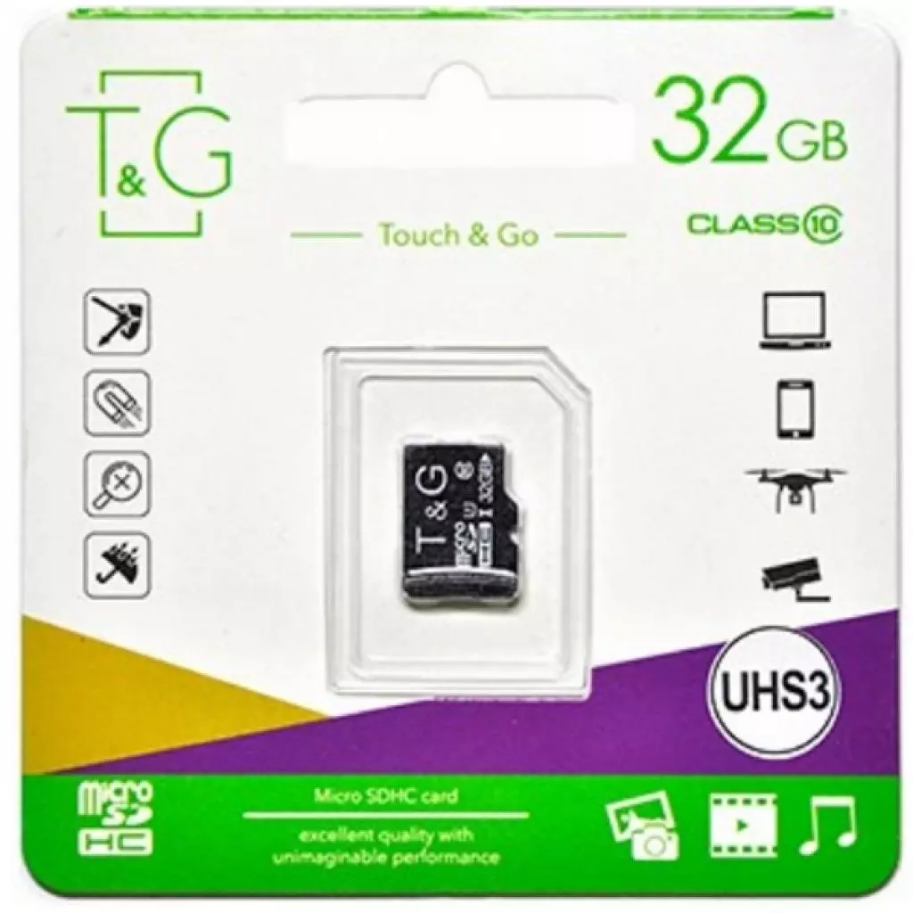 Карта памяти T&G 32GB microSDHC class 10 UHS-I U3 (TG-32GBSD10U3-00)