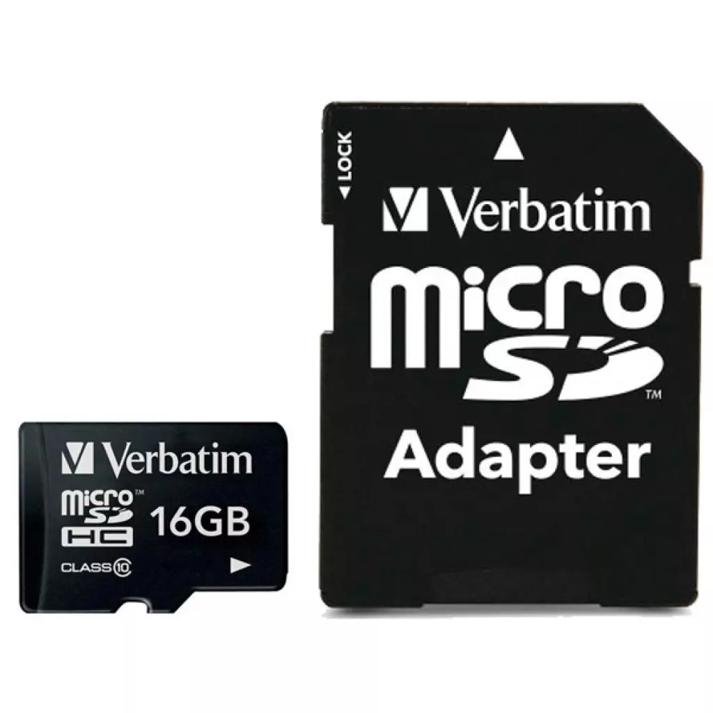 Карта памяти Verbatim 16GB microSDHC Class 10 (44082) - 1 Карта памяти Verbatim 16GB microSDHC Class 10 (44082) - 1