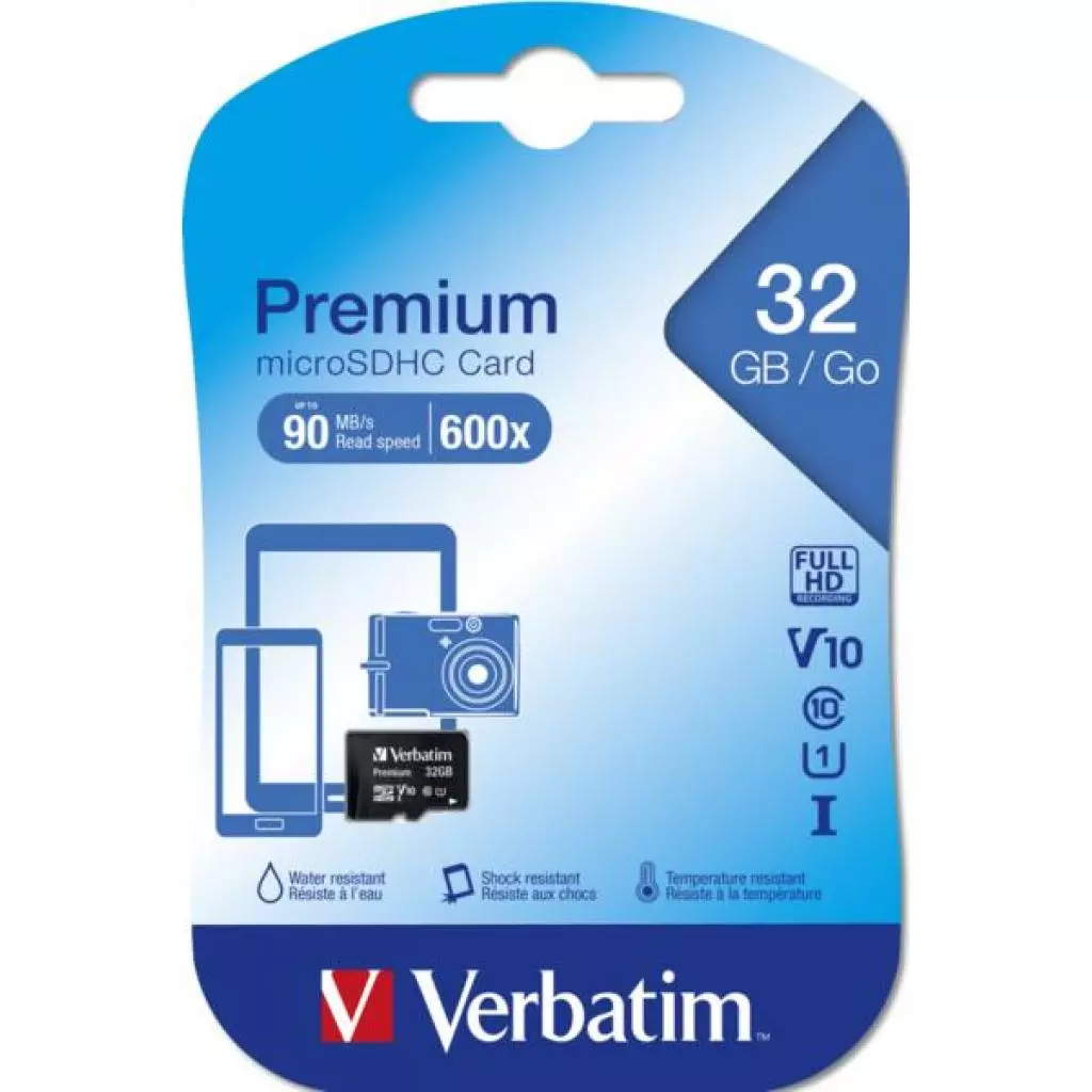 Карта памяти Verbatim 32GB microSDHC Class 10 (44083) - 1 Карта памяти Verbatim 32GB microSDHC Class 10 (44083) - 1
