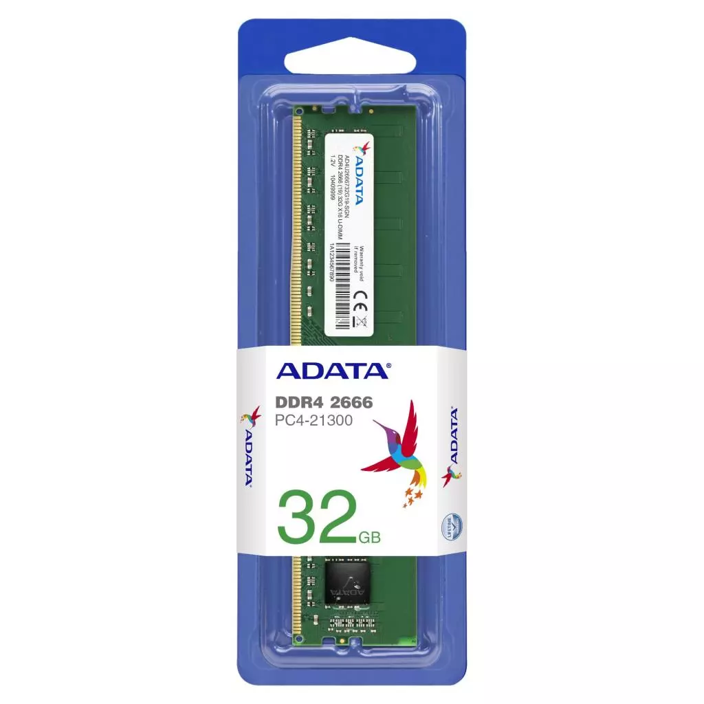 Модуль памяти для компьютера DDR4 32GB 2666 MHz ADATA (AD4U2666732G19-RGN) - 2 Модуль памяти для компьютера DDR4 32GB 2666 MHz ADATA (AD4U2666732G19-RGN) - 2