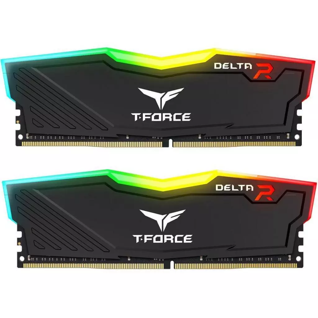 Модуль памяти для компьютера DDR4 32GB (2x16GB) 3200 MHz T-Force Delta Black RGB Team (TF3D432G3200HC16CDC01)