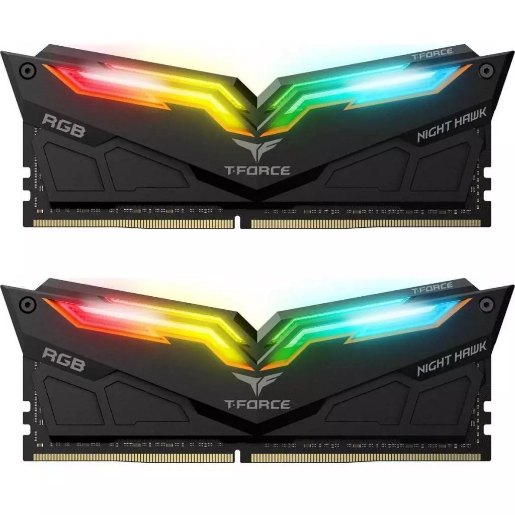 Модуль памяти для компьютера DDR4 16GB (2x8GB) 4000 MHz T-Force Night Hawk RGB Black Team (TF1D416G4000HC18JDC01)