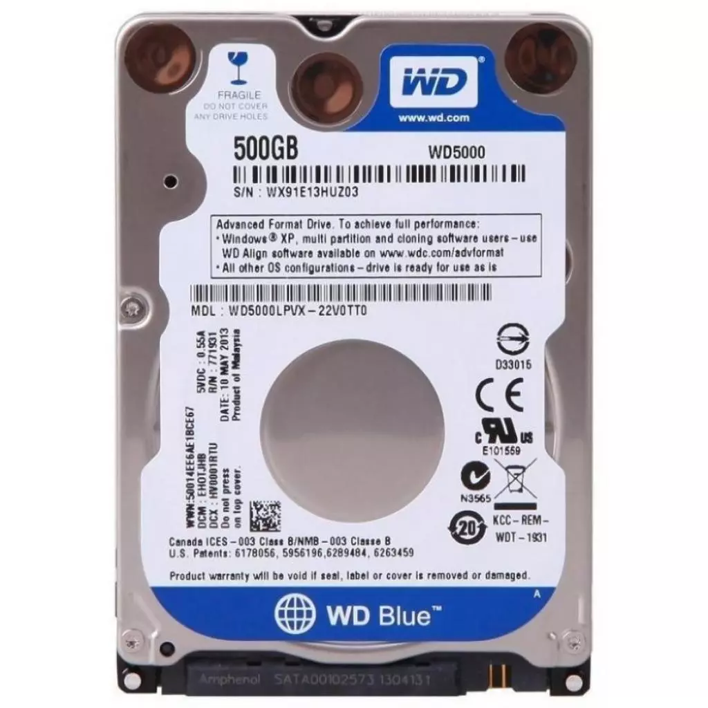 Жесткий диск для ноутбука 2.5" 500GB WD (WD5000LPCX_)