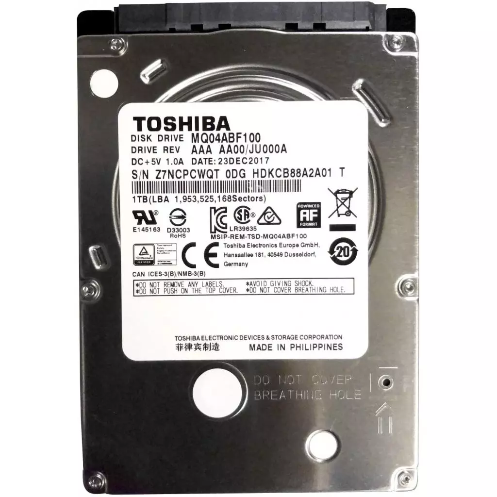 Жесткий диск для ноутбука 2.5" 1TB Toshiba (MQ4ABF100)