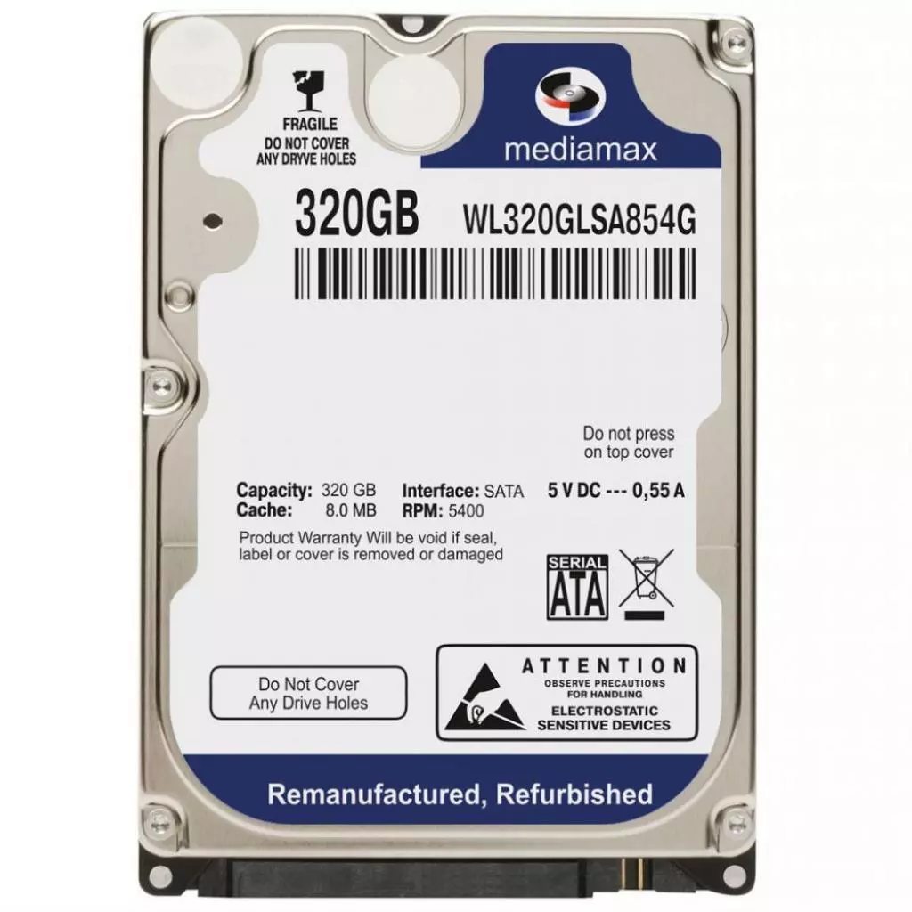 Жесткий диск для ноутбука 2.5" 320GB Mediamax (# WL320GLSA854G #)