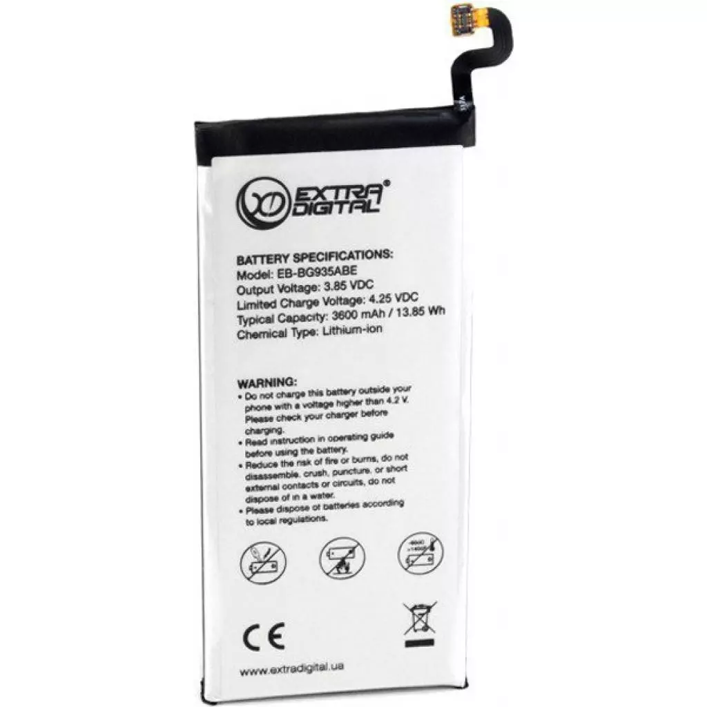 Аккумуляторная батарея для телефона Extradigital Samsung Galaxy S7 Edge (EB-BG935ABE) 3600 mAh (BMS6421)