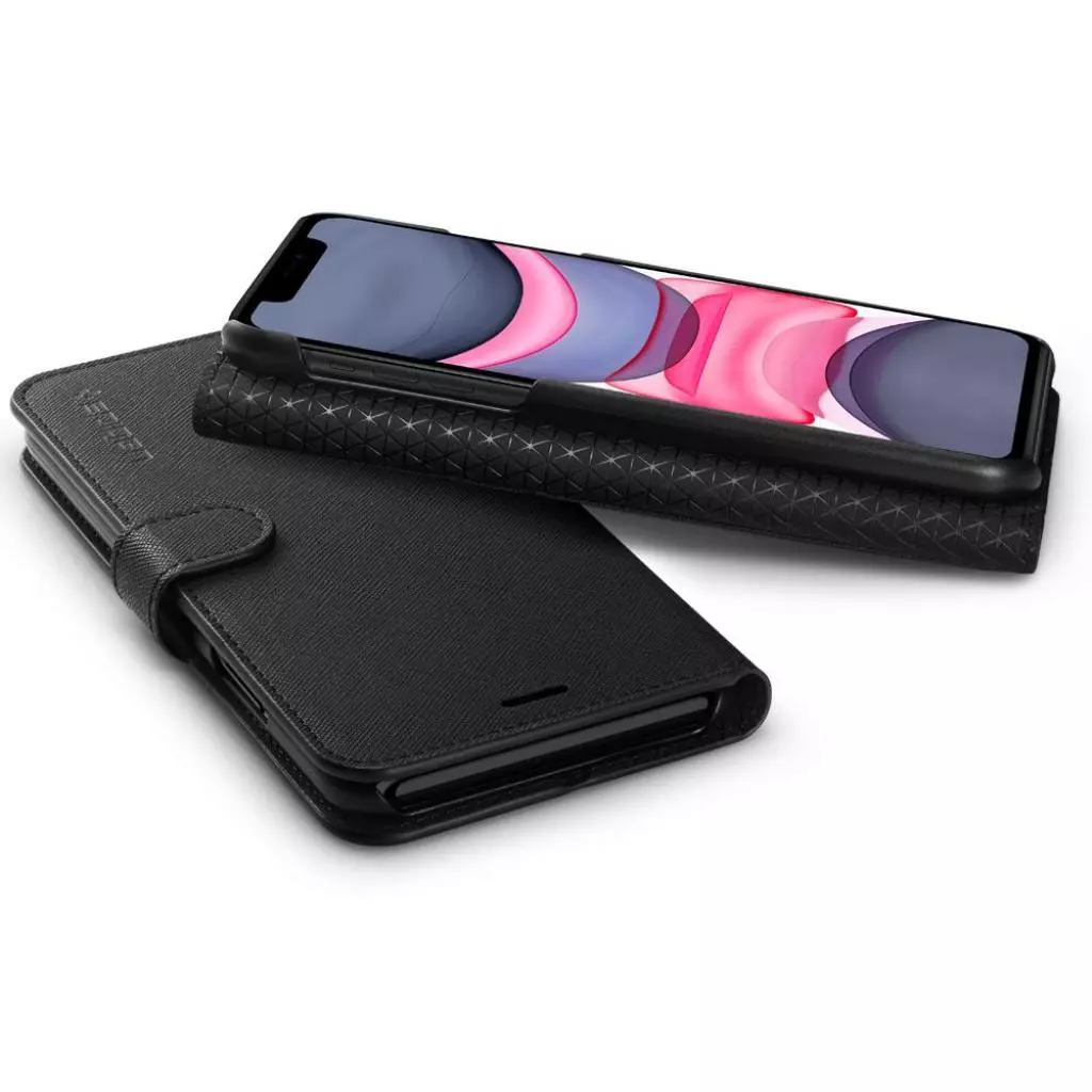 Чехол для моб. телефона Spigen iPhone 11 Wallet S, Saffiano Black (076CS27197) - 6 Чехол для моб. телефона Spigen iPhone 11 Wallet S, Saffiano Black (076CS27197) - 6