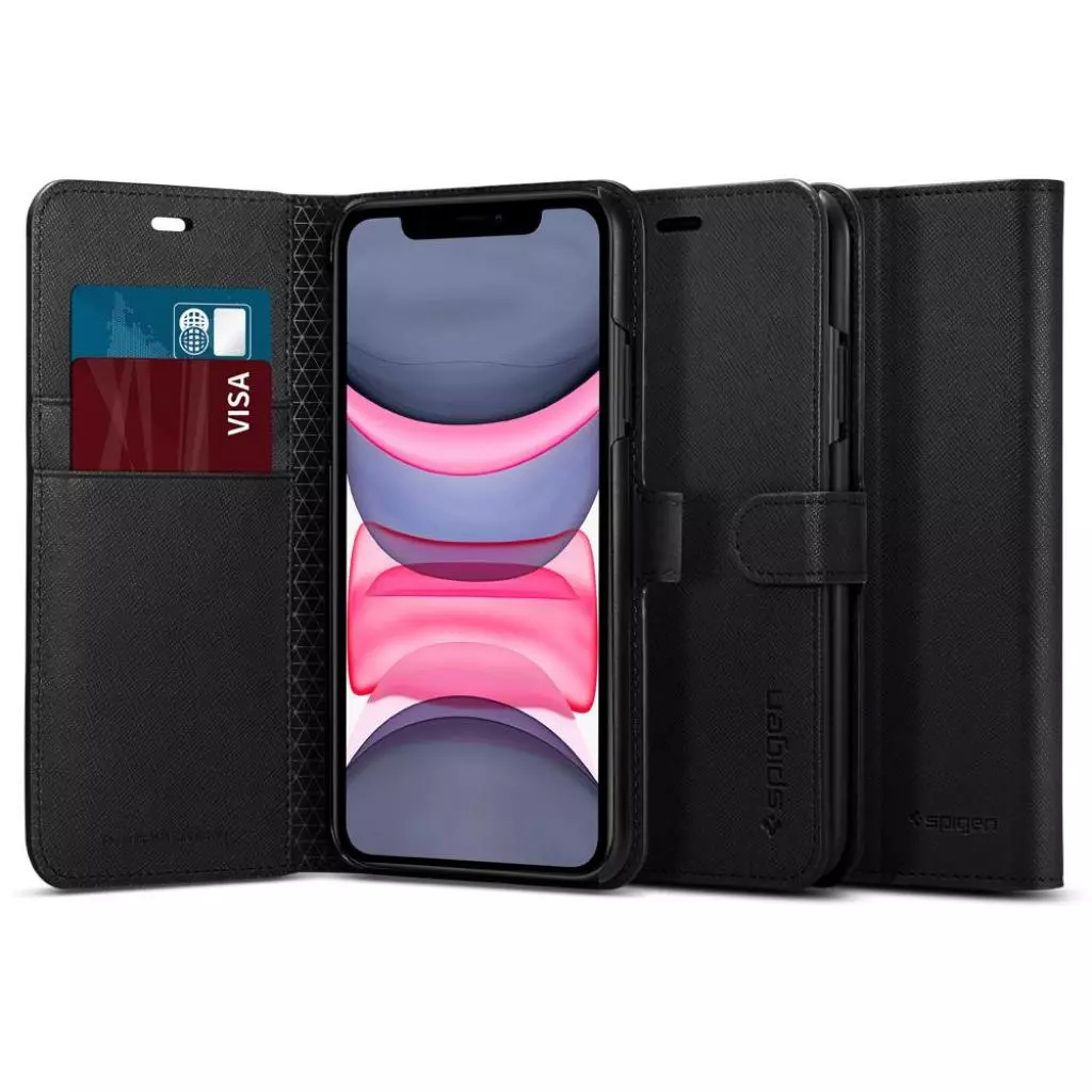 Чехол для моб. телефона Spigen iPhone 11 Wallet S, Saffiano Black (076CS27197) - 8 Чехол для моб. телефона Spigen iPhone 11 Wallet S, Saffiano Black (076CS27197) - 8
