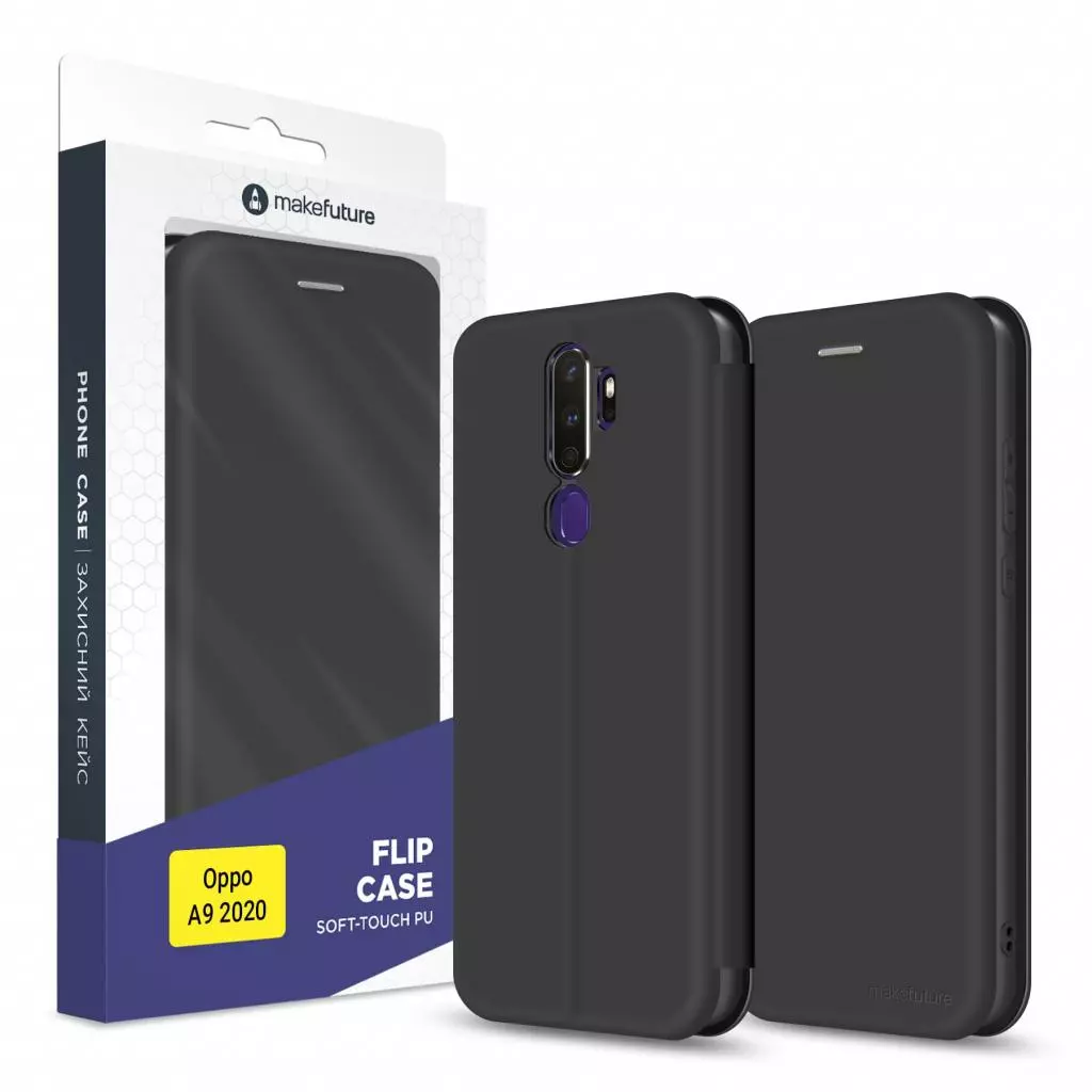 Чехол для моб. телефона MakeFuture Oppo A9 2020 Flip (Soft-Touch PU) Black (MCP-OPA920BK)