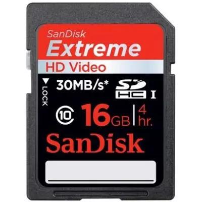 Карта памяти SanDisk 16Gb SDHC HD Video eXtreme (SDSDX-016G-X46)