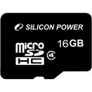 Карта памяти Silicon Power 16Gb microSDHC class 4 (SP016GBSTH004V10)