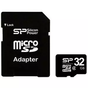 Карта памяти Silicon Power 32Gb microSDHC class 4 (SP032GBSTH004V10-SP)