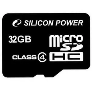 Карта памяти Silicon Power 32Gb microSDHC class 4 (SP032GBSTH004V10)