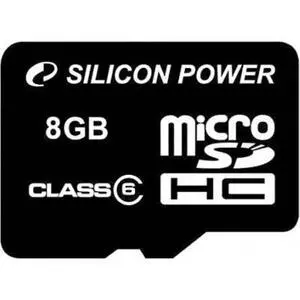 Карта памяти Silicon Power 8Gb microSDHC class 6 (SP008GBSTH006V10)