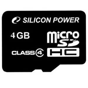Карта памяти Silicon Power 4Gb microSDHC class 4 (SP004GBSTH004V10)